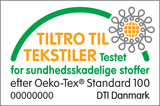 Øko-tex mærket sikrer dig at tøjet er fremstillet uden brug af skadelige kemikalier, hvilket jo er særligt godt når det handler om t-shirts til børn.
